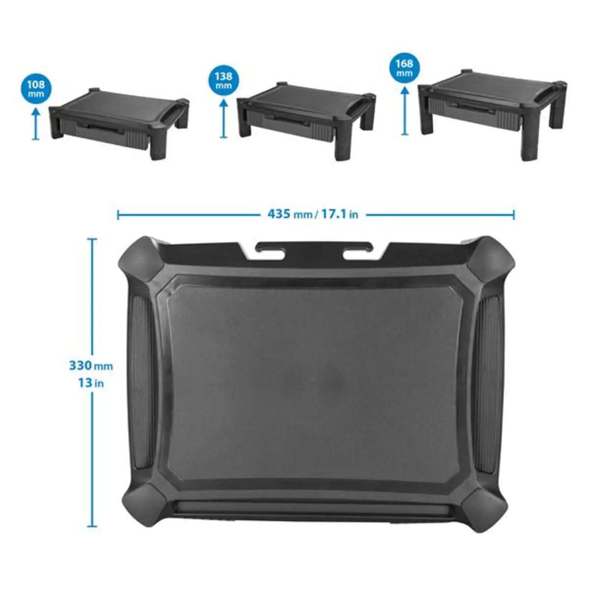 Monitorständer mit Schublade höhenverstellbar für 33-81,3cm (13-32'') schwarz max. Traglast 10kg