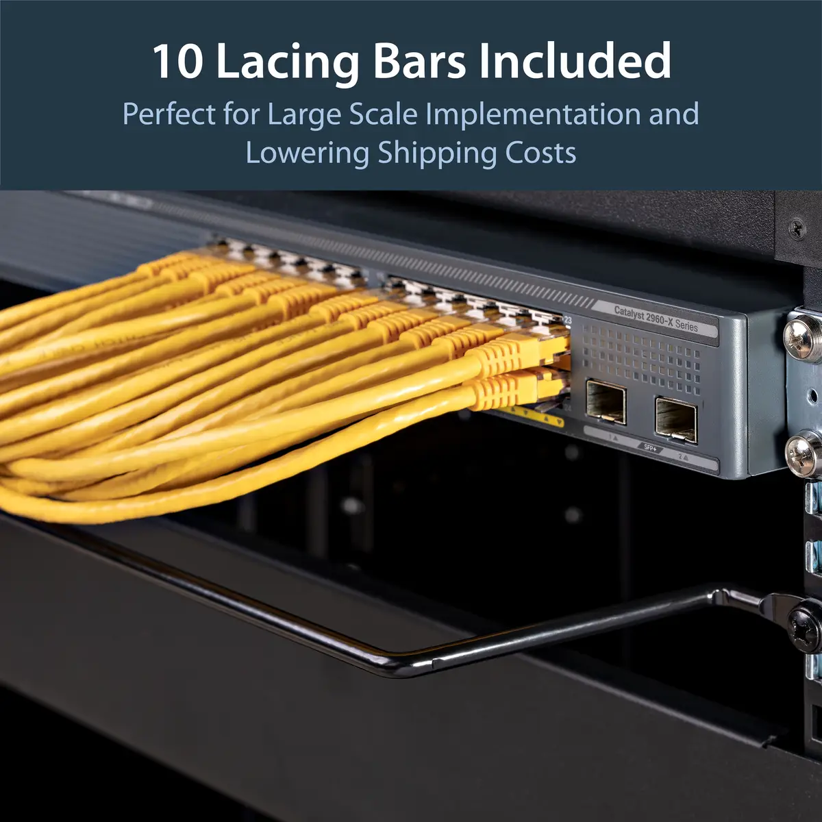 Horizontale Kabelführung mit 10cm Versatz für Racks