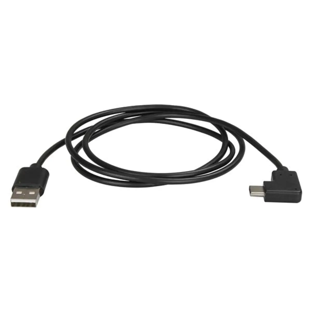 USB Kabel rechtsgewinkelt USB-A/USB-C Männlich/Männlich Schwarz 1m
