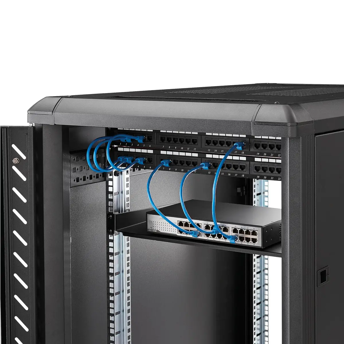 Server Rack Fachboden 1 HE 25 cm Tief Stahl