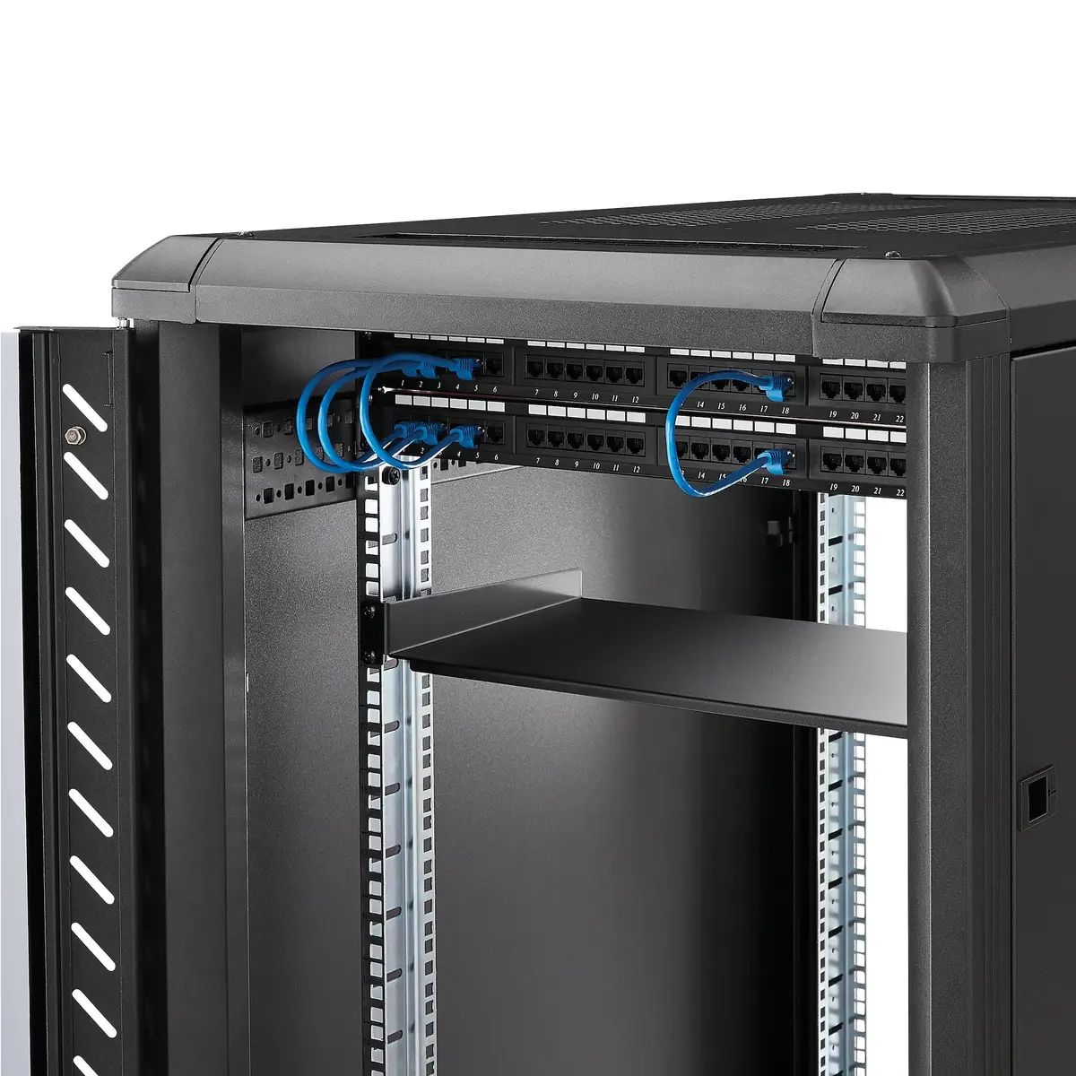 Server Rack Fachboden 1 HE 25 cm Tief Stahl