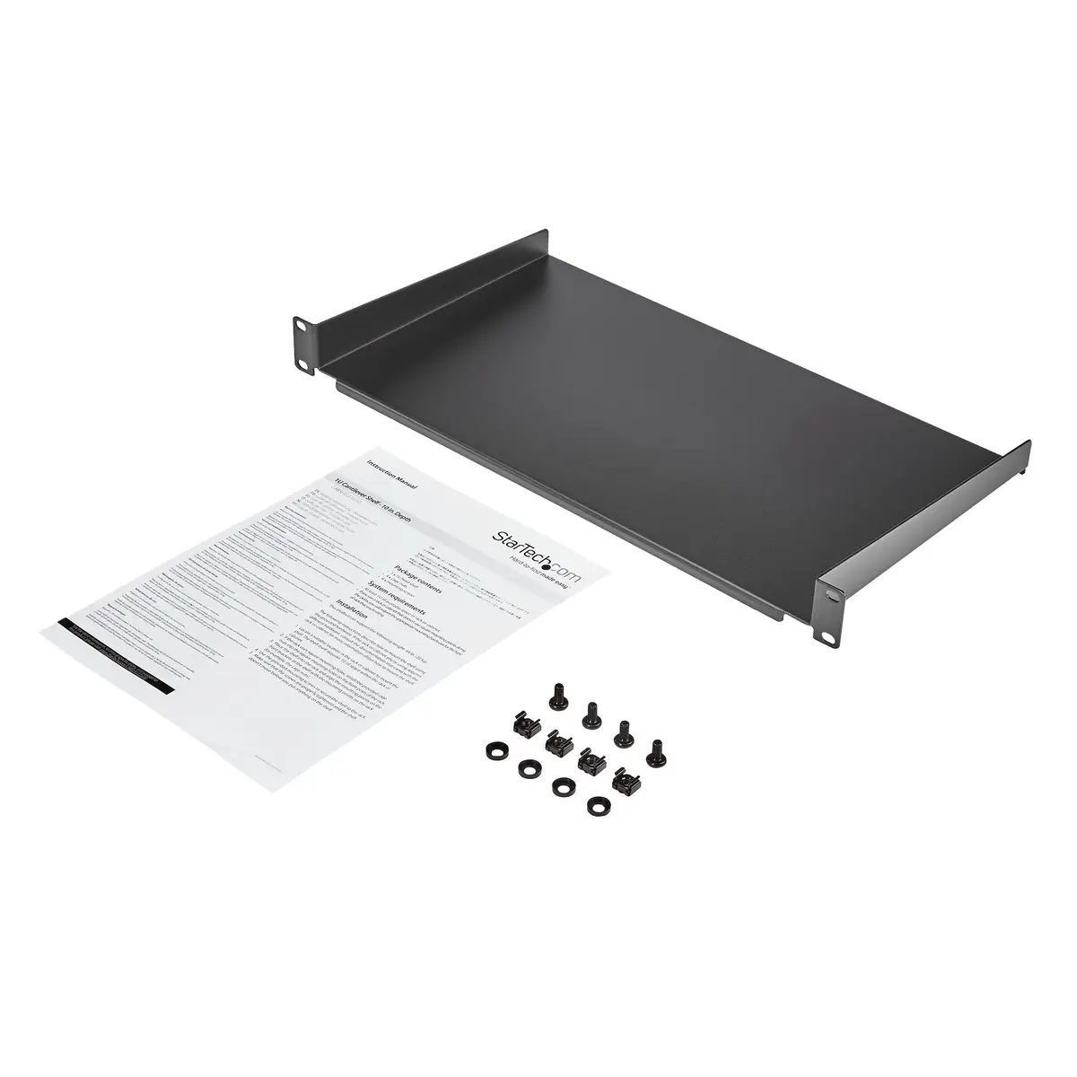 Server Rack Fachboden 1 HE 25 cm Tief Stahl