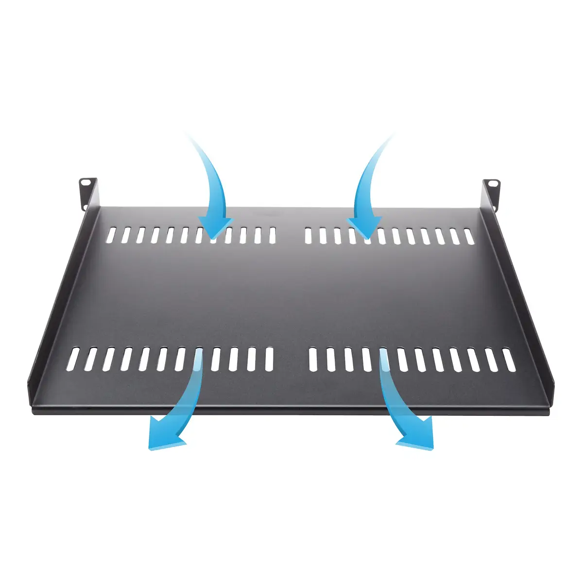 Belüfteter Server Rack Fachboden 1 HE 40,6 cm Tief Stahl