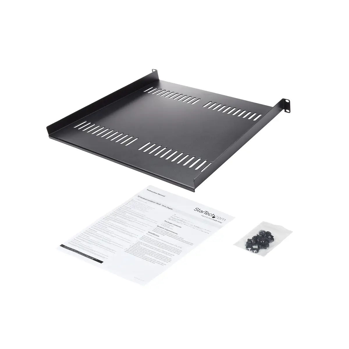 Belüfteter Server Rack Fachboden 1 HE 40,6 cm Tief Stahl