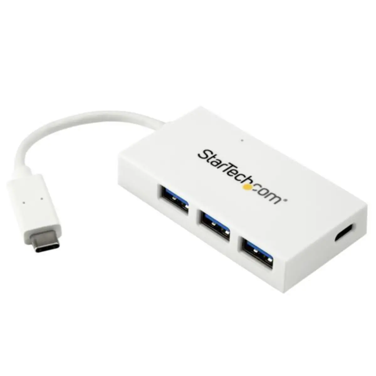 4 Port USB-C Hub USB C und 3x USB-A USB 3.0 Hub Weiß