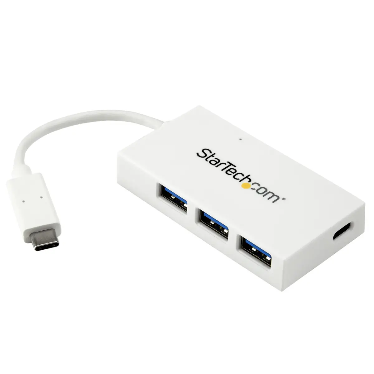 4 Port USB-C Hub USB C und 3x USB-A USB 3.0 Hub Weiß