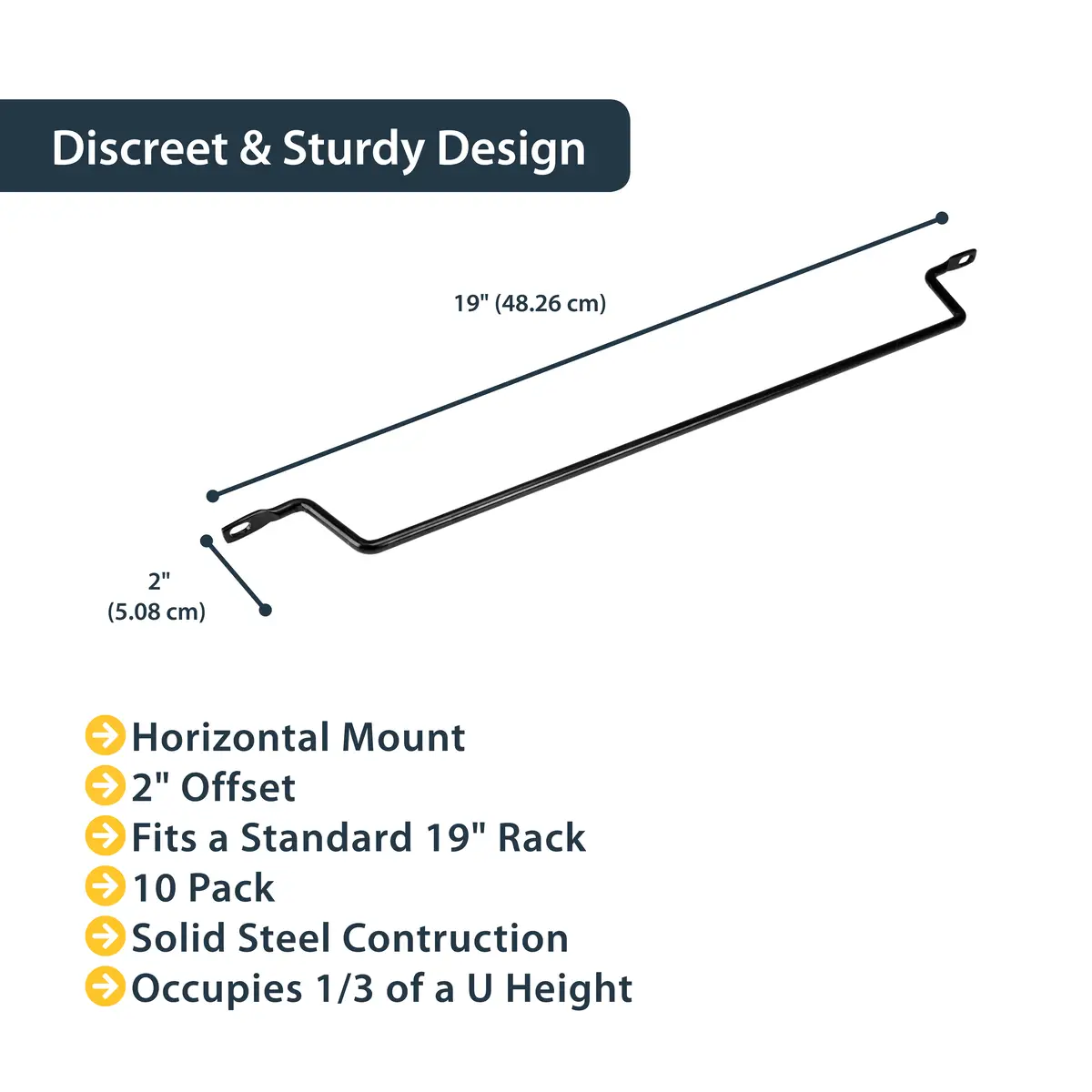 Horizontale Kabelführung mit 5 cm Versatz für Racks
