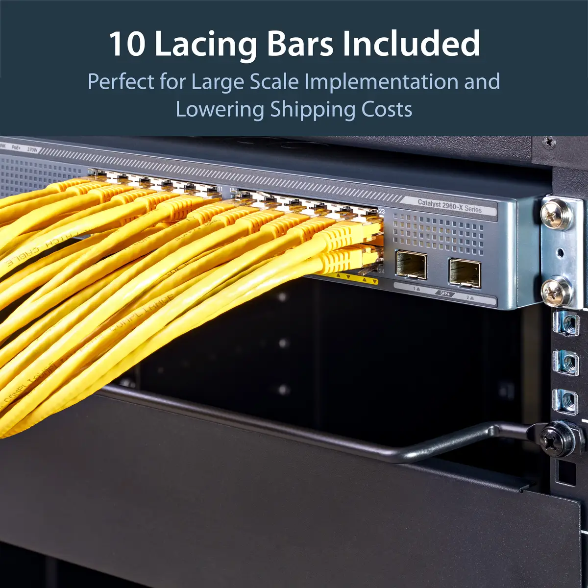 Horizontale Kabelführung mit 5 cm Versatz für Racks