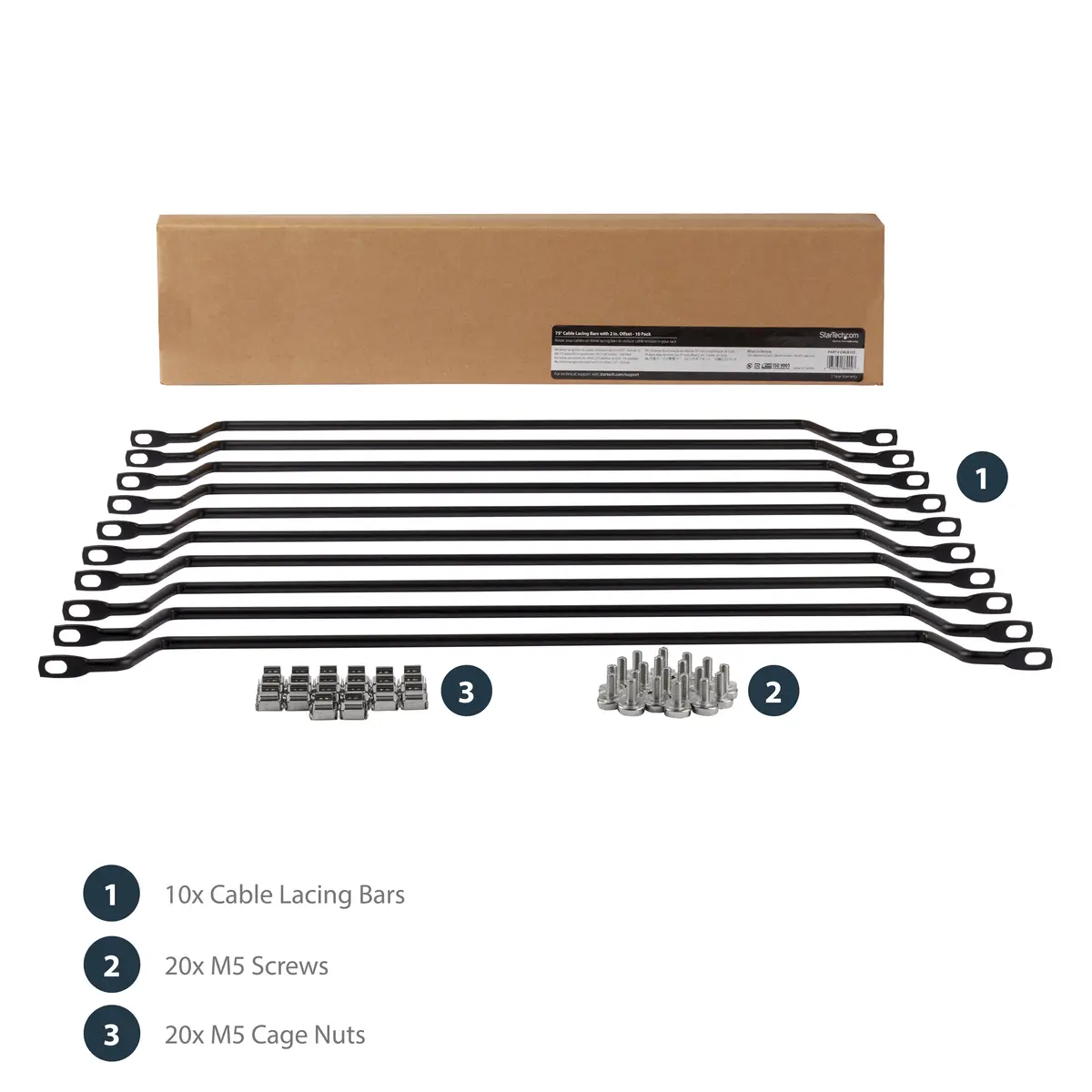 Horizontale Kabelführung mit 5 cm Versatz für Racks