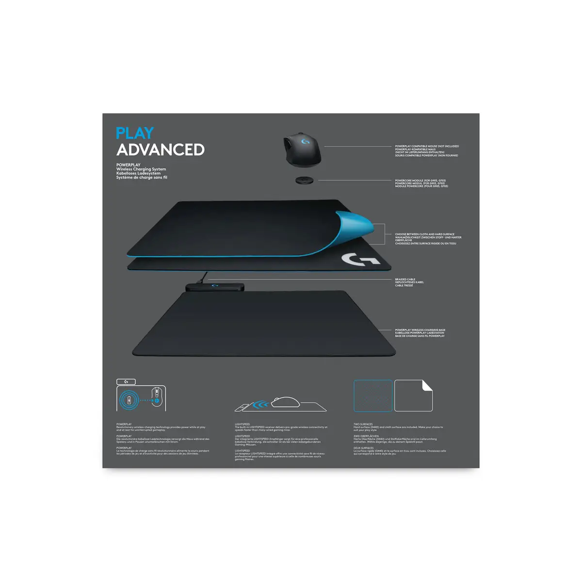 Powerplay Mausladepad RGB 340x280mm