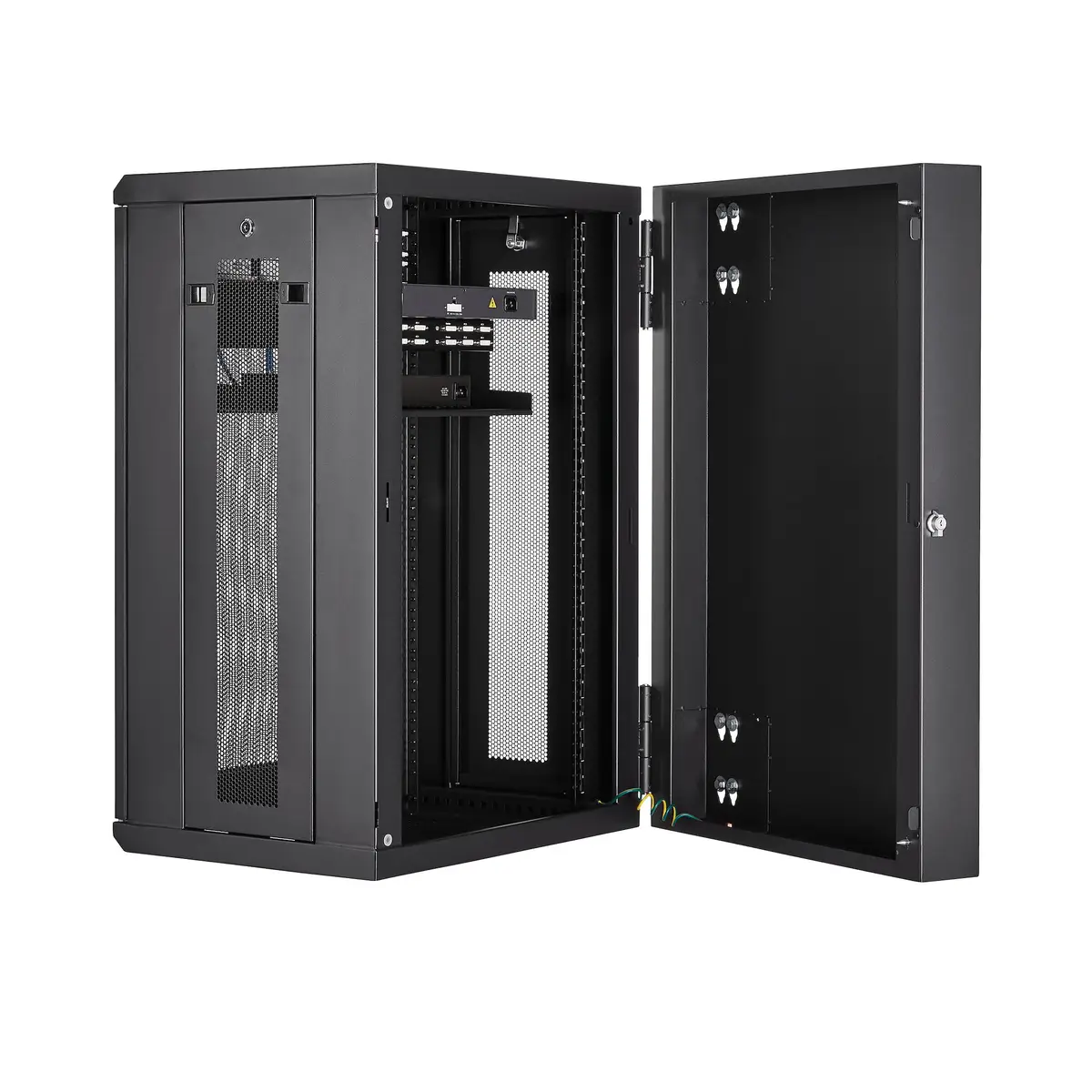 18U Wall Mount Network Switch Cabinet 4-Post Adjustable Depth