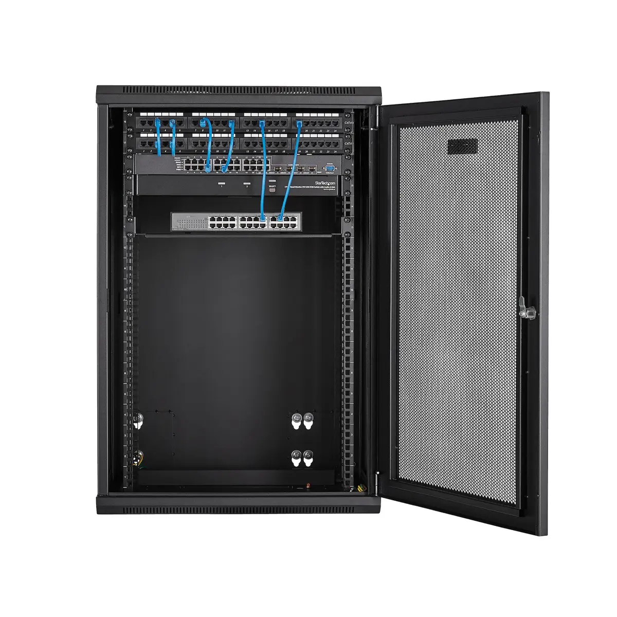 18U Wall Mount Network Switch Cabinet 4-Post Adjustable Depth