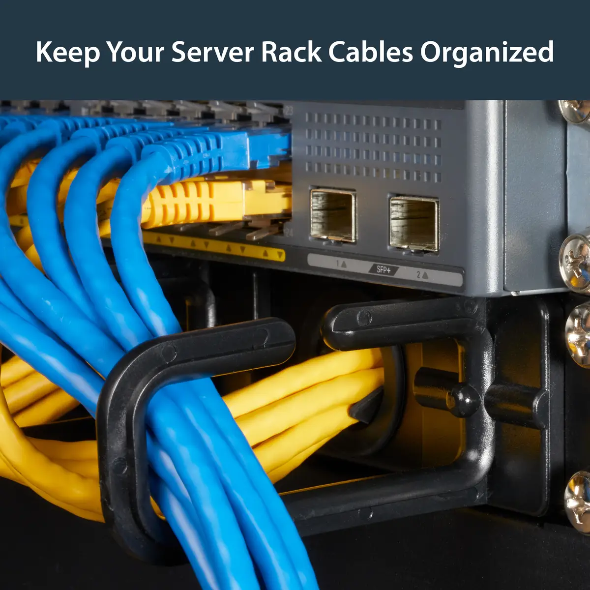 Kabelmanagement Panel für Server Rack D-Ringe Kabelführungssatz 1U 48.3 cm (19")