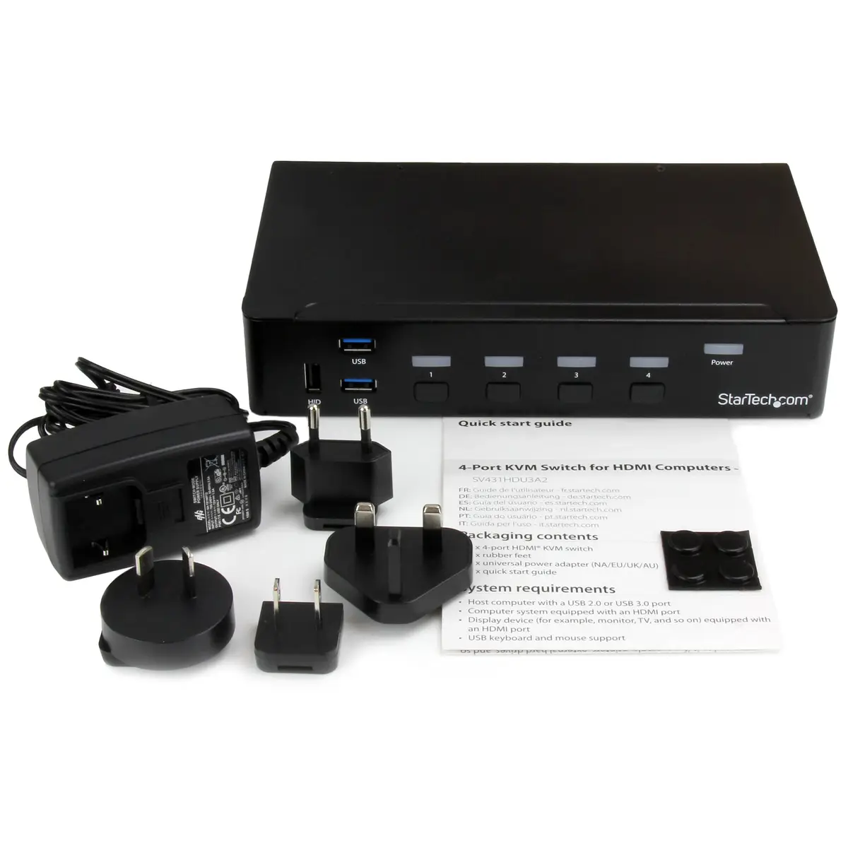 4 Port KVM Switch HDMI/USB 3.0 Hub 1080p