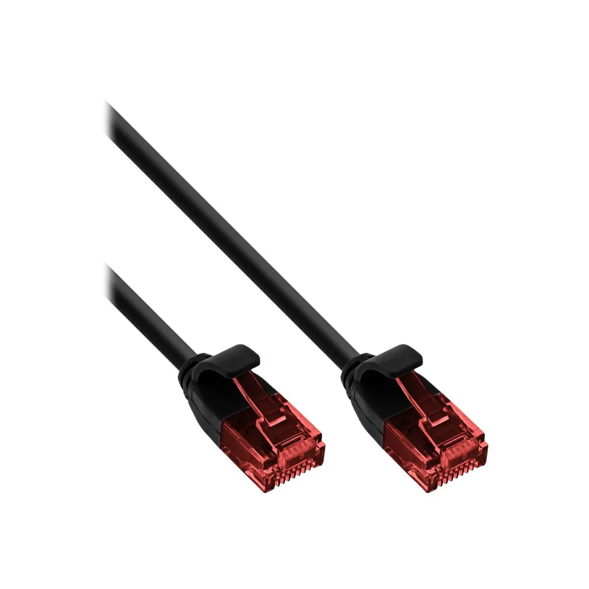Slim Patchkabel, U/UTP, Cat.6, schwarz, 1m