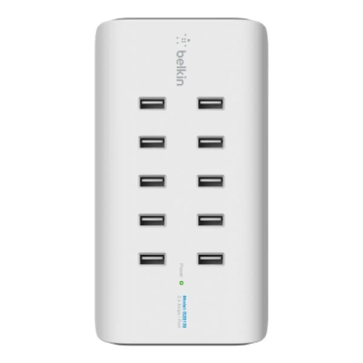 10-Port USB-Ladestation,120W, 2,4A pro Port, Weiß