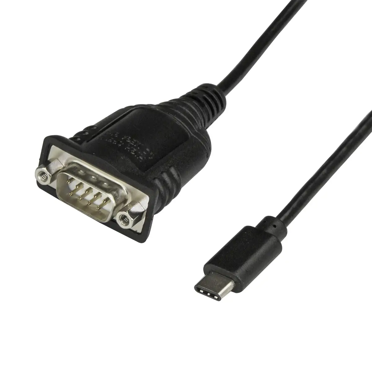 USB-C auf Seriell Adapter mit COM Retention USB-C/DB-9 Stecker/Stecker Schwarz 0,4m
