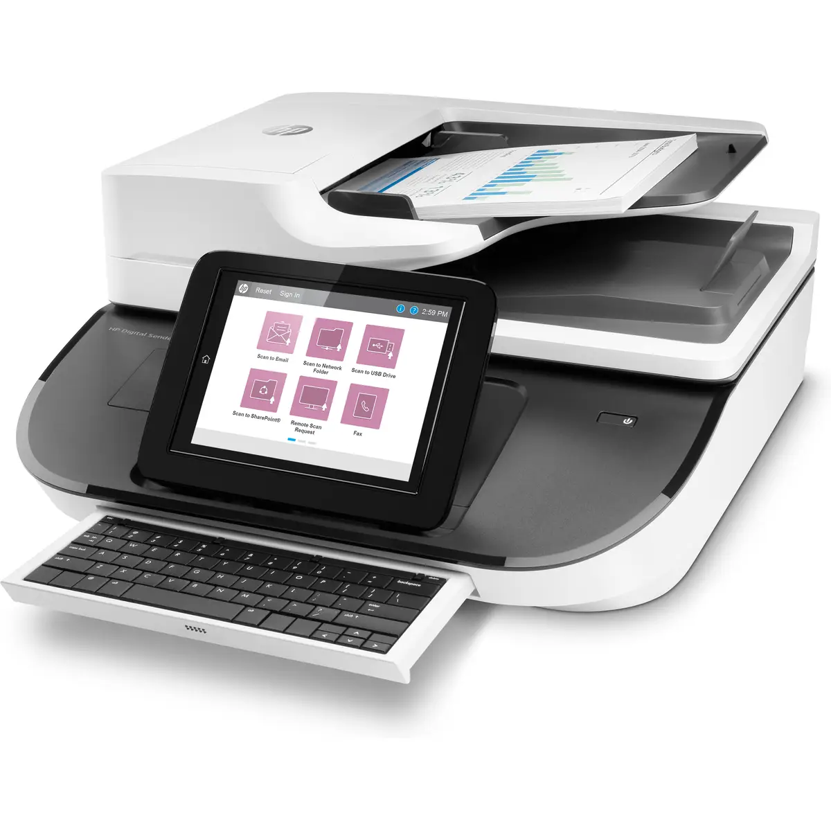 Digital Sender Flow 8500fn2 Dokumentenscanner 600dpi bis zu 92 Seiten/Min. (einfarbig) / bis zu 92 Seiten/Min. (Farbe) 150