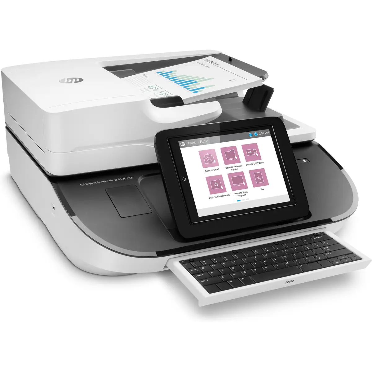 Digital Sender Flow 8500fn2 Dokumentenscanner 600dpi bis zu 92 Seiten/Min. (einfarbig) / bis zu 92 Seiten/Min. (Farbe) 150
