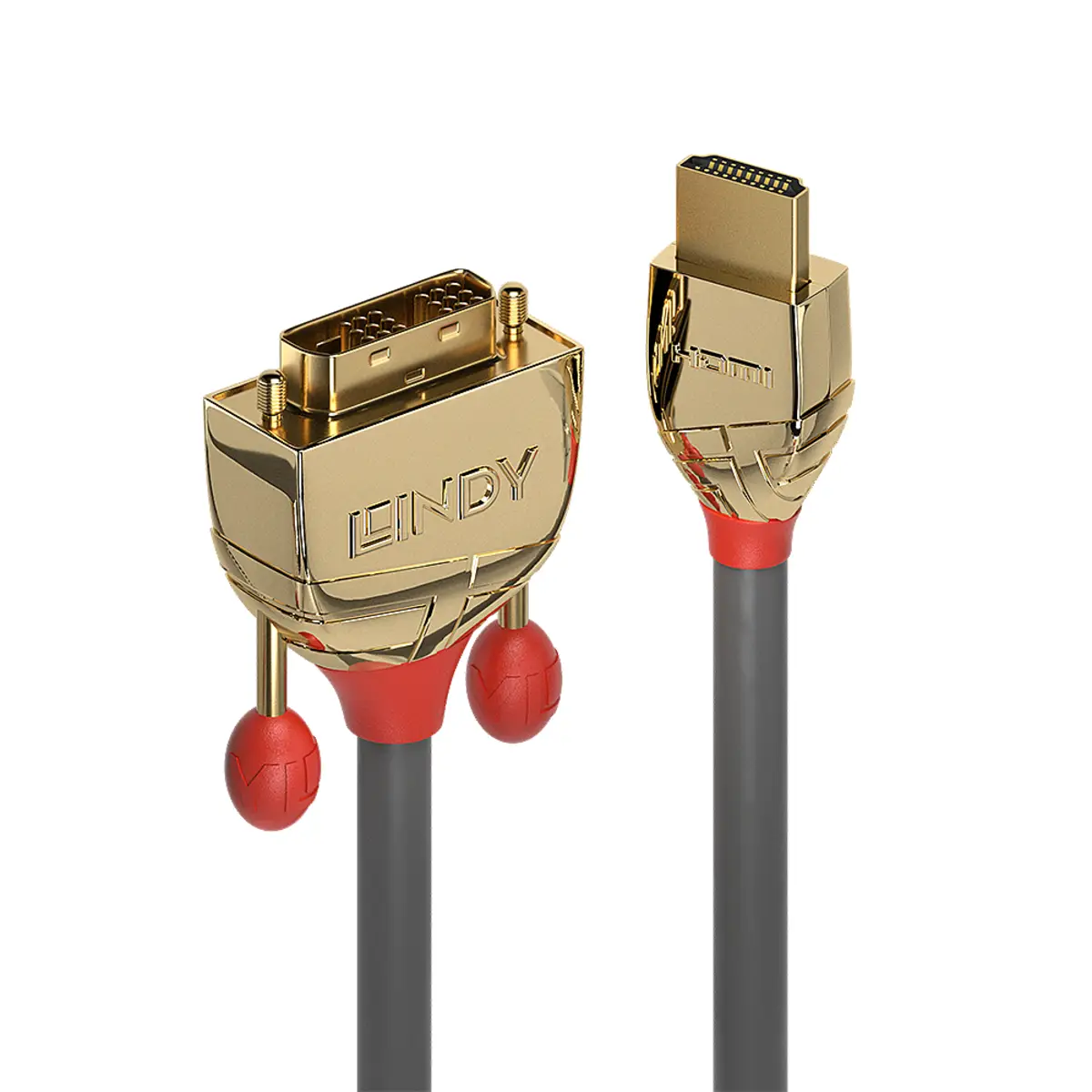 Gold HDMI/DVI-D Anschlusskabel Grau 15 m
