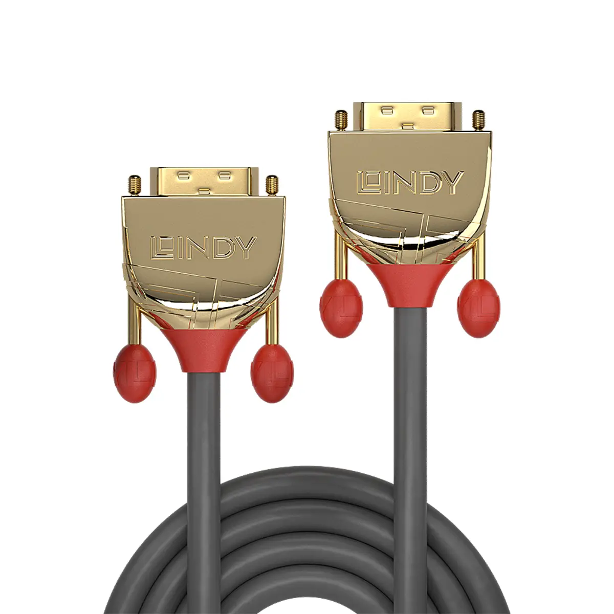 Gold DVI-Kabel Dual Link Stecker/Stecker 10m grau