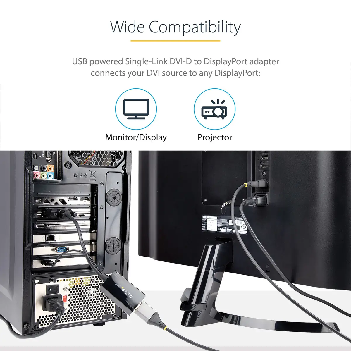 DVI auf DisplayPort Adapter mit USB Power 1920 x 1200