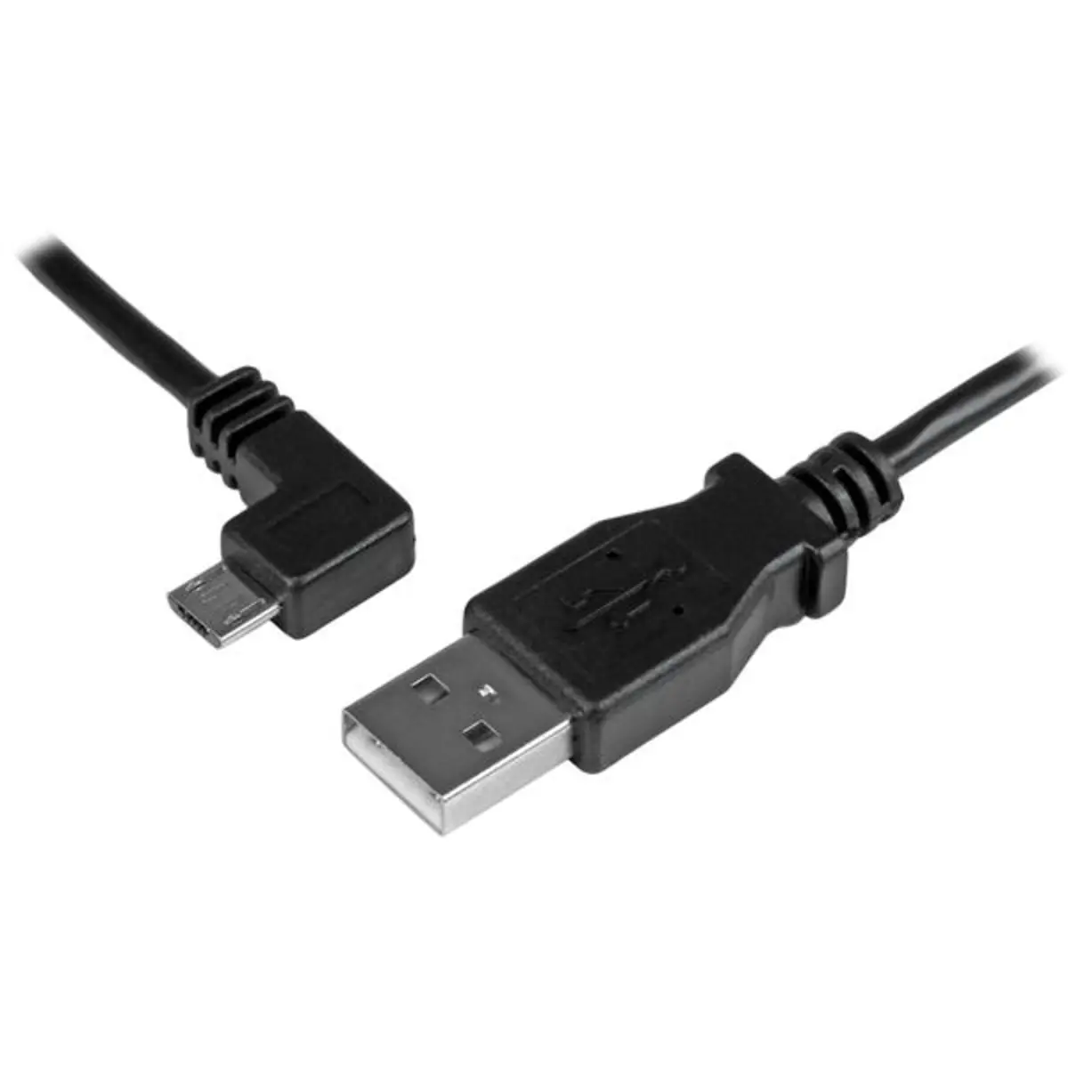 USB Kabel linksgewinkelt Micro-USB/USB-A Männlich/Männlich Schwarz 0,5m