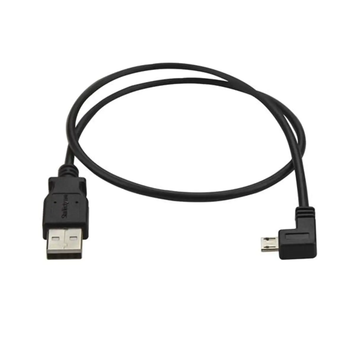 USB Kabel linksgewinkelt Micro-USB/USB-A Männlich/Männlich Schwarz 0,5m
