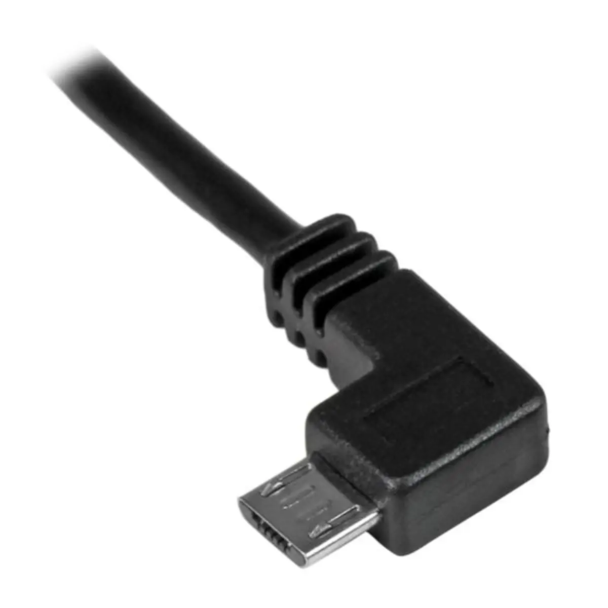 USB Kabel linksgewinkelt Micro-USB/USB-A Männlich/Männlich Schwarz 0,5m