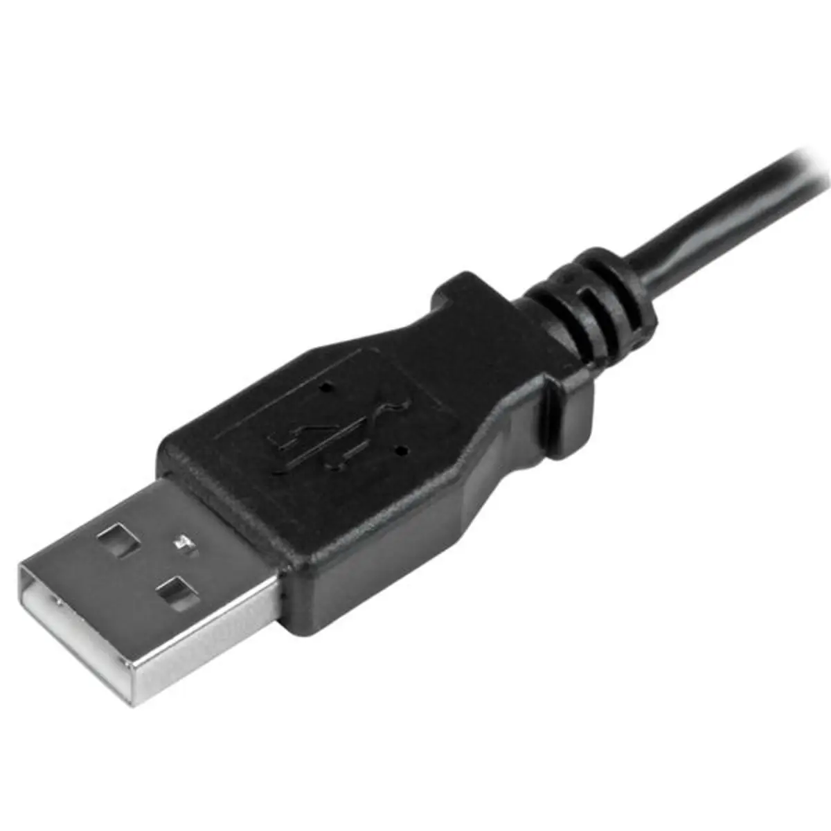 USB Kabel linksgewinkelt Micro-USB/USB-A Männlich/Männlich Schwarz 0,5m