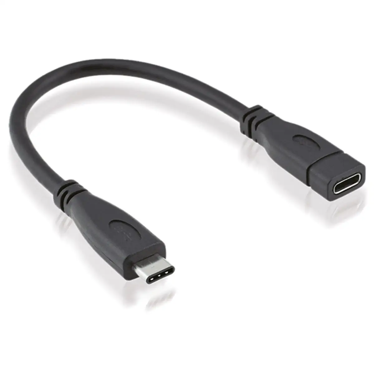 USB 3.2 Gen 2 Kabelverlängerung USB-C/USB-C Stecker/Buchse Schwarz 0,15 m