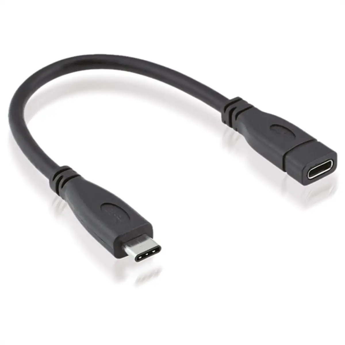 USB 3.2 Gen 2 Kabelverlängerung USB-C/USB-C Stecker/Buchse Schwarz 0,15 m