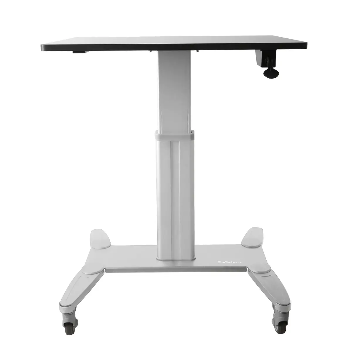 mobiler Sitz-/Steh-Arbeitsplatz mit 80cm Arbeitsfläche schwarz/silber