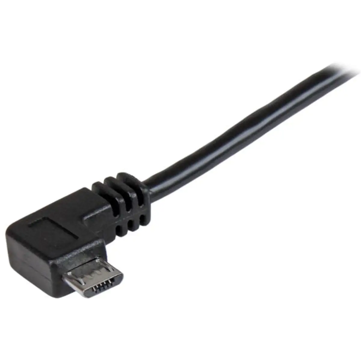 Micro USB Lade- und Sync-Kabel Stecker/Stecker rechts gewinkelt Schwarz 0,5 m