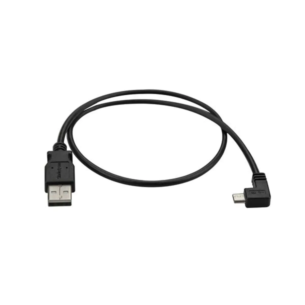 Micro USB Lade- und Sync-Kabel Stecker/Stecker rechts gewinkelt Schwarz 0,5 m