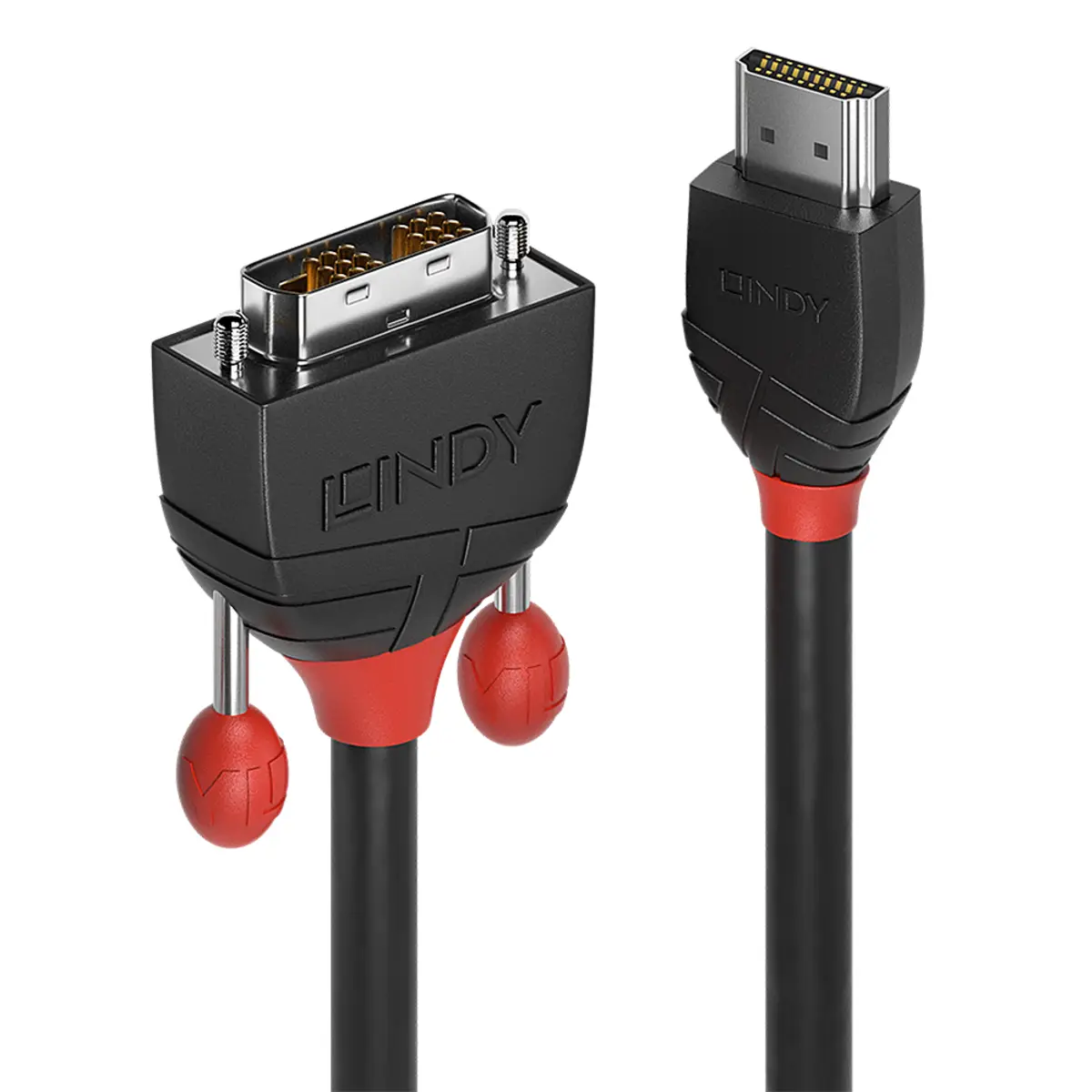 Black Line HDMI/DVI-D Anschlusskabel Stecker/Stecker Schwarz 5 m