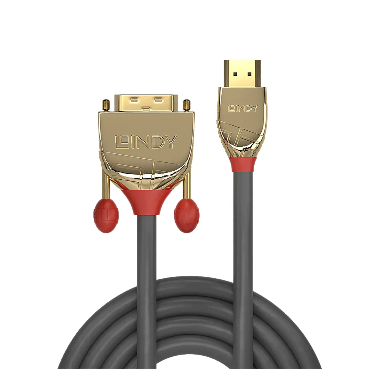 Gold DVI-D Anschlusskabel Grau 2 m