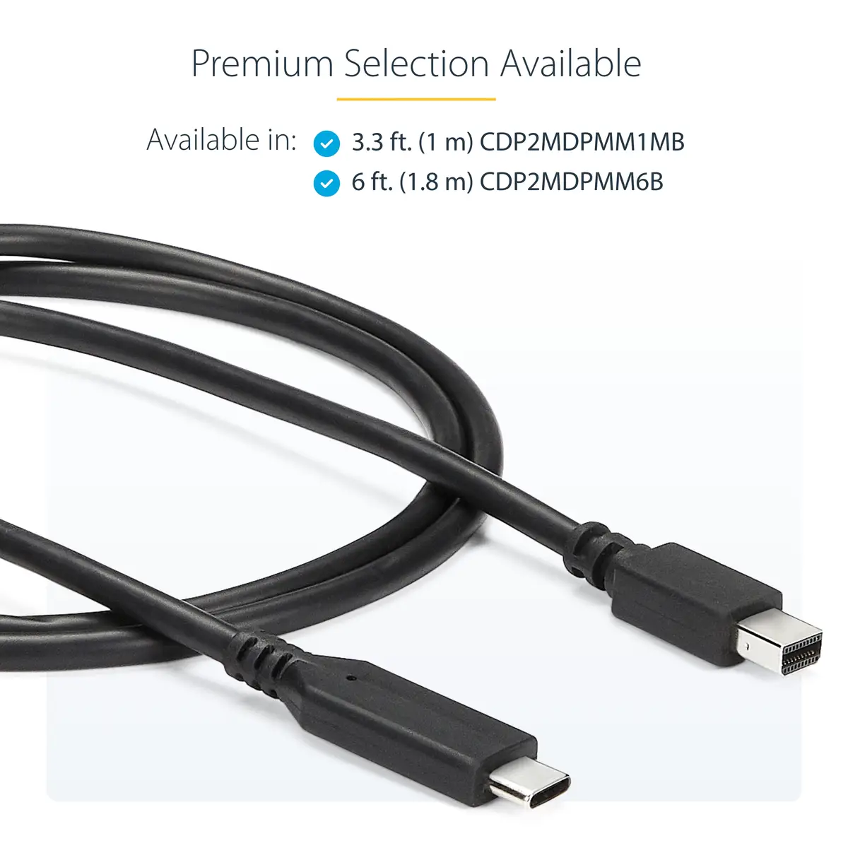 USB-C auf Mini DisplayPort Adapterkabel Stecker/Stecker Schwarz 1,8m