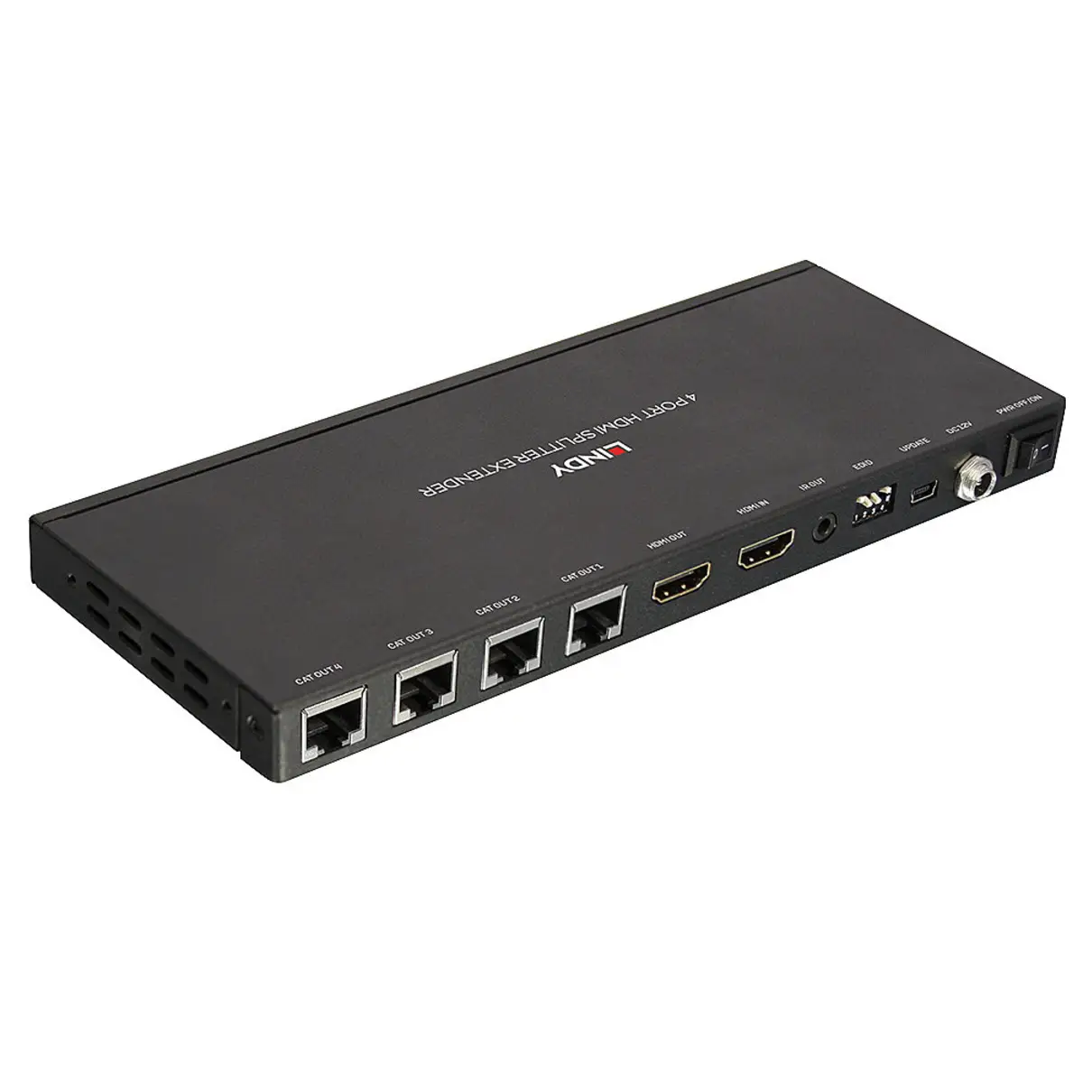 Cat.6 4 Port HDMI & IR Splitter Extender inklusive Loop Out Schwarz