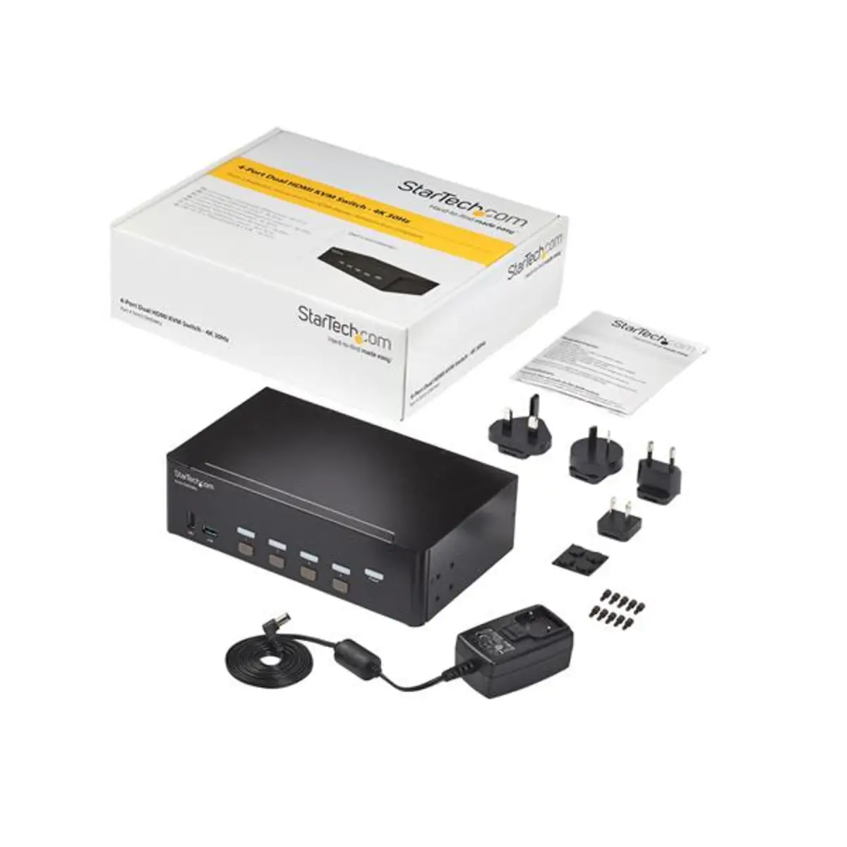 4 Port KVM Switch HDMI 4K 30Hz zwei Displays