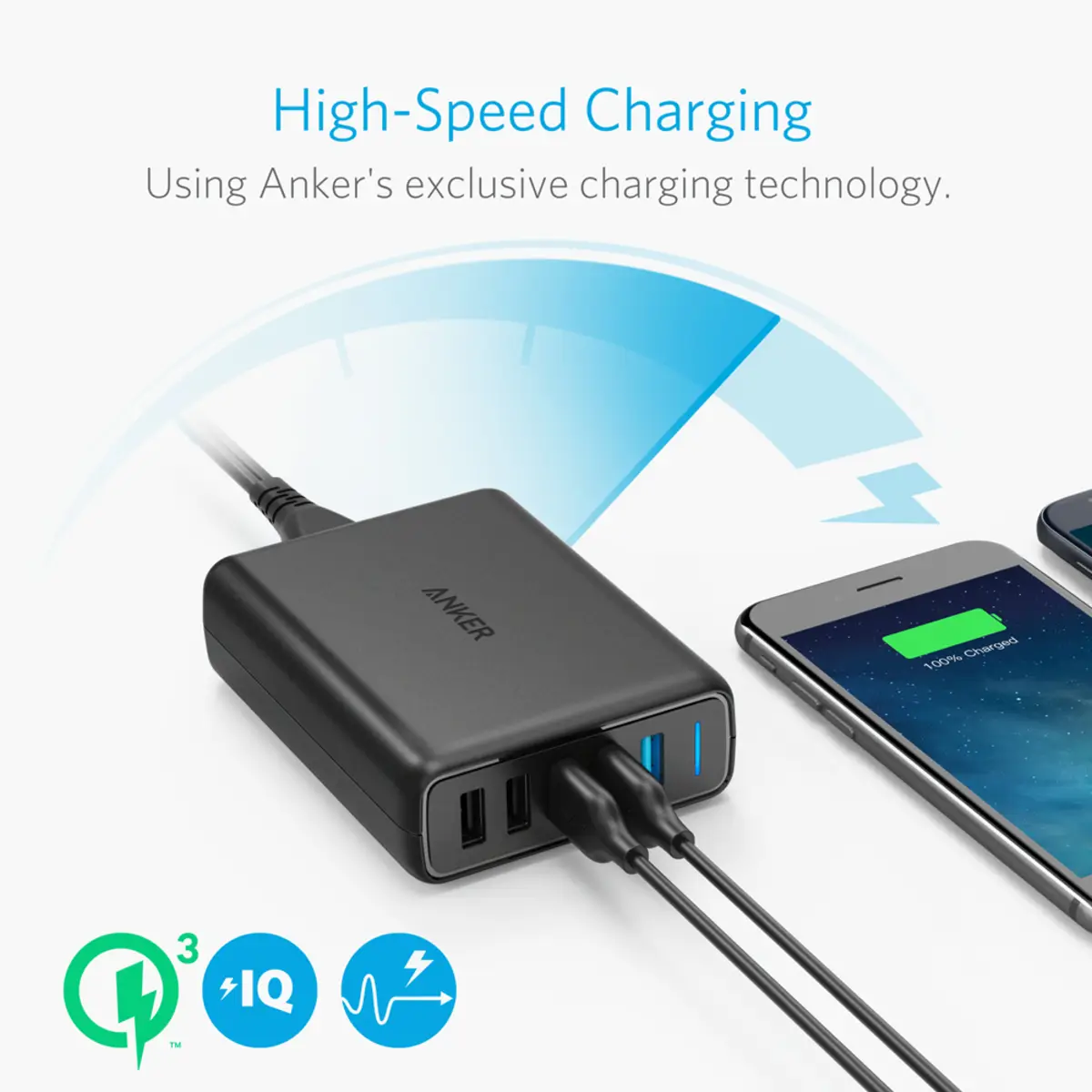 PowerPort Speed 5 63 W 5 Port USB Ladegerät Quick Charge 3.0 & Power IQ