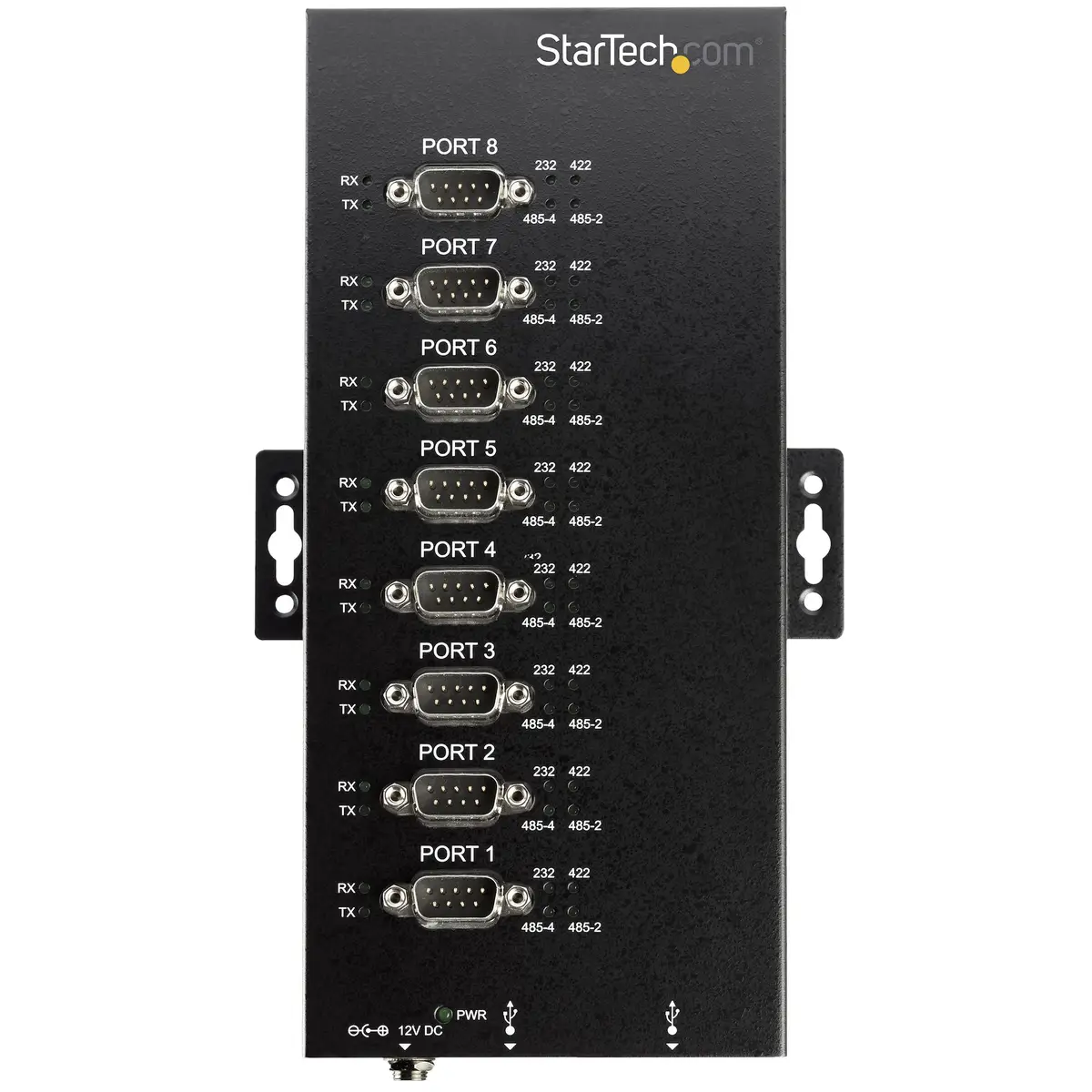 8 Port industrieller USB auf Seriell Adapter Hub USB/8xRS-232 Schwarz
