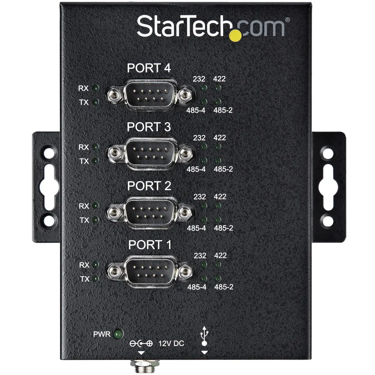 4 Port industrieller USB auf Seriell Adapter Hub USB/8xRS-232 Schwarz