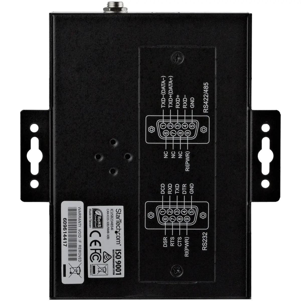 4 Port industrieller USB auf Seriell Adapter Hub USB/8xRS-232 Schwarz