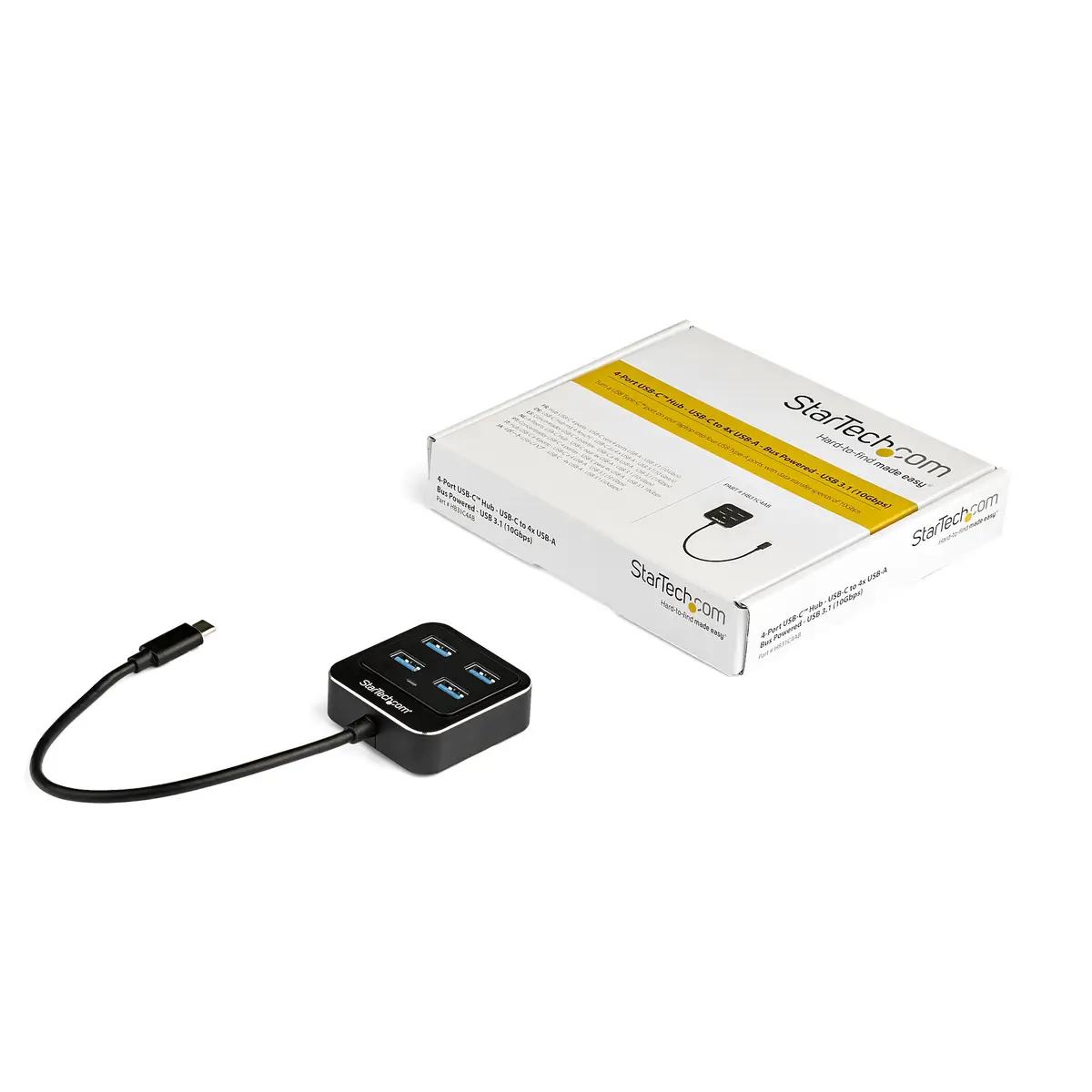 4 Port USB-C Hub USB-C/4xUSB-A Schwarz