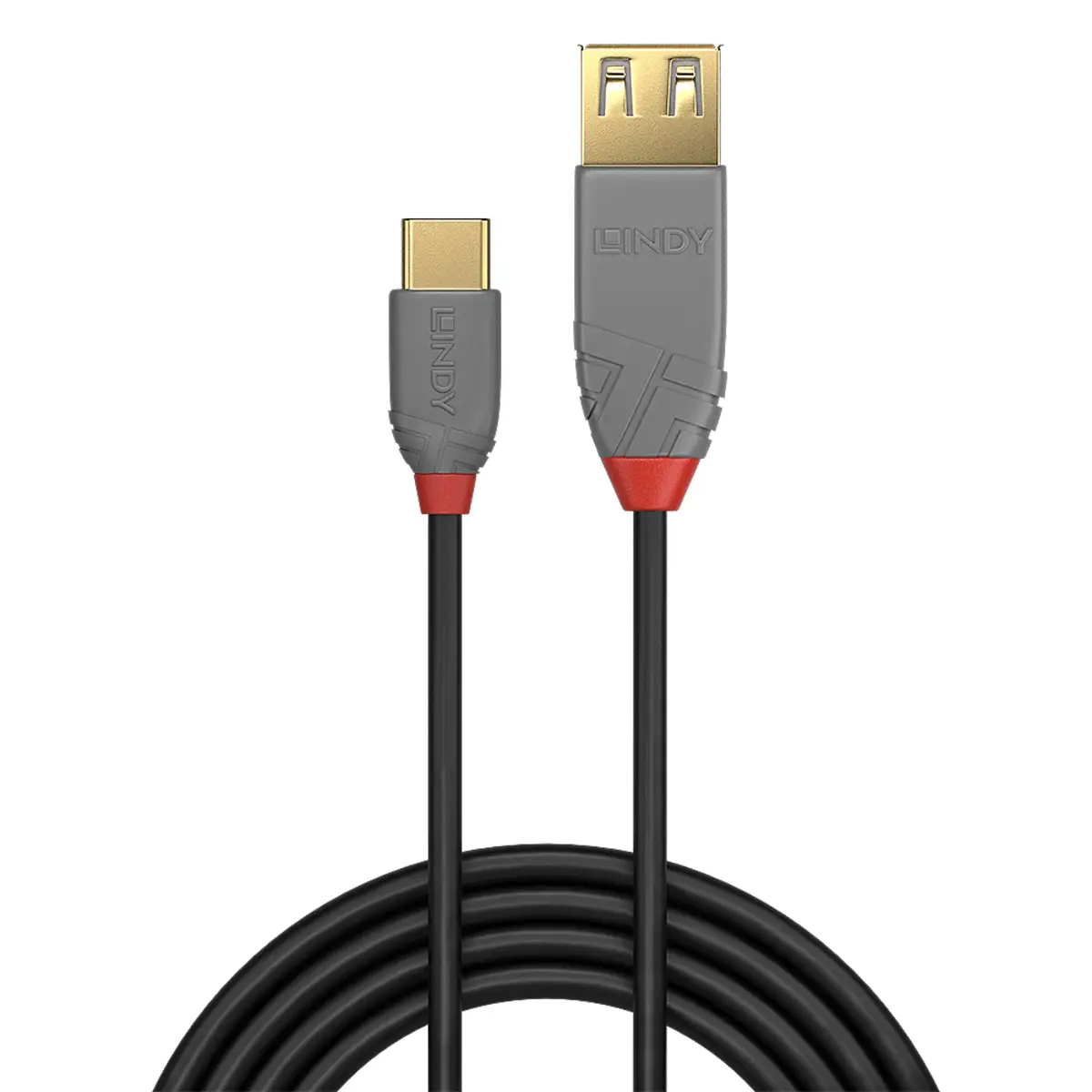 Anthra Line USB 2.0 Adapterkabel USB A/USB C Buchse/Stecker Schwarz 0,15m