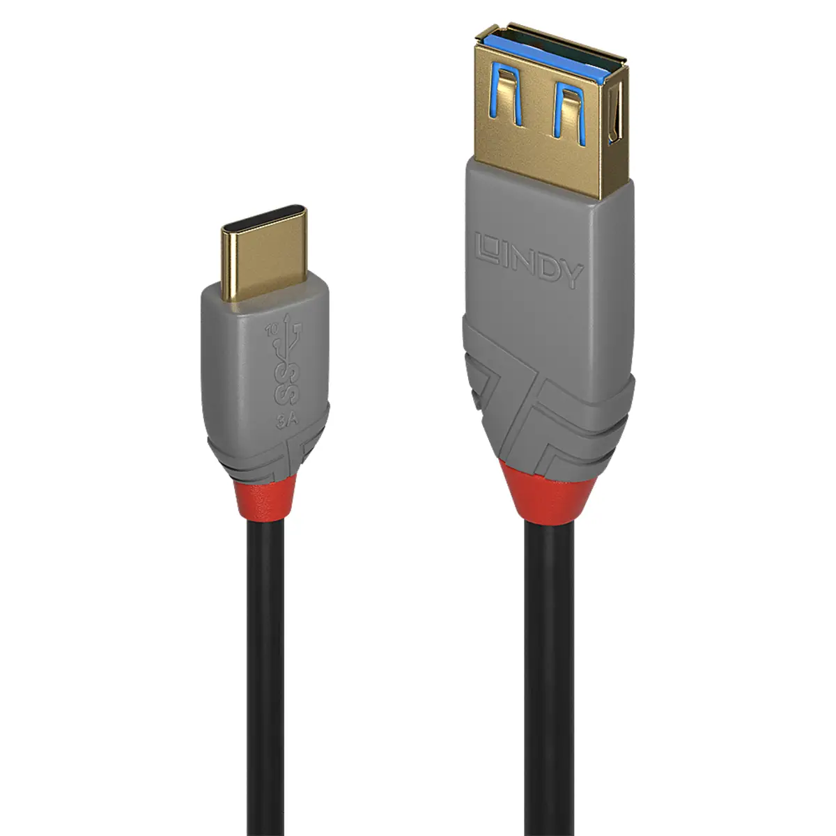 Anthra Line USB 3.1 Adapterkabel Typ C/Typ A Stecker/Buchse Schwarz 0,15m