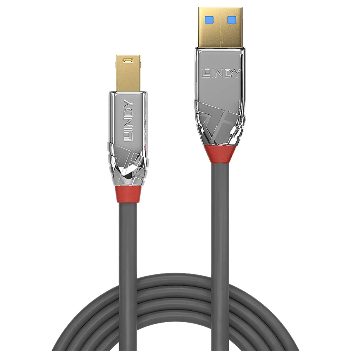Cromo Line USB 3.0 Anschlusskabel Typ A/Typ B Stecker/Stecker Grau 2m