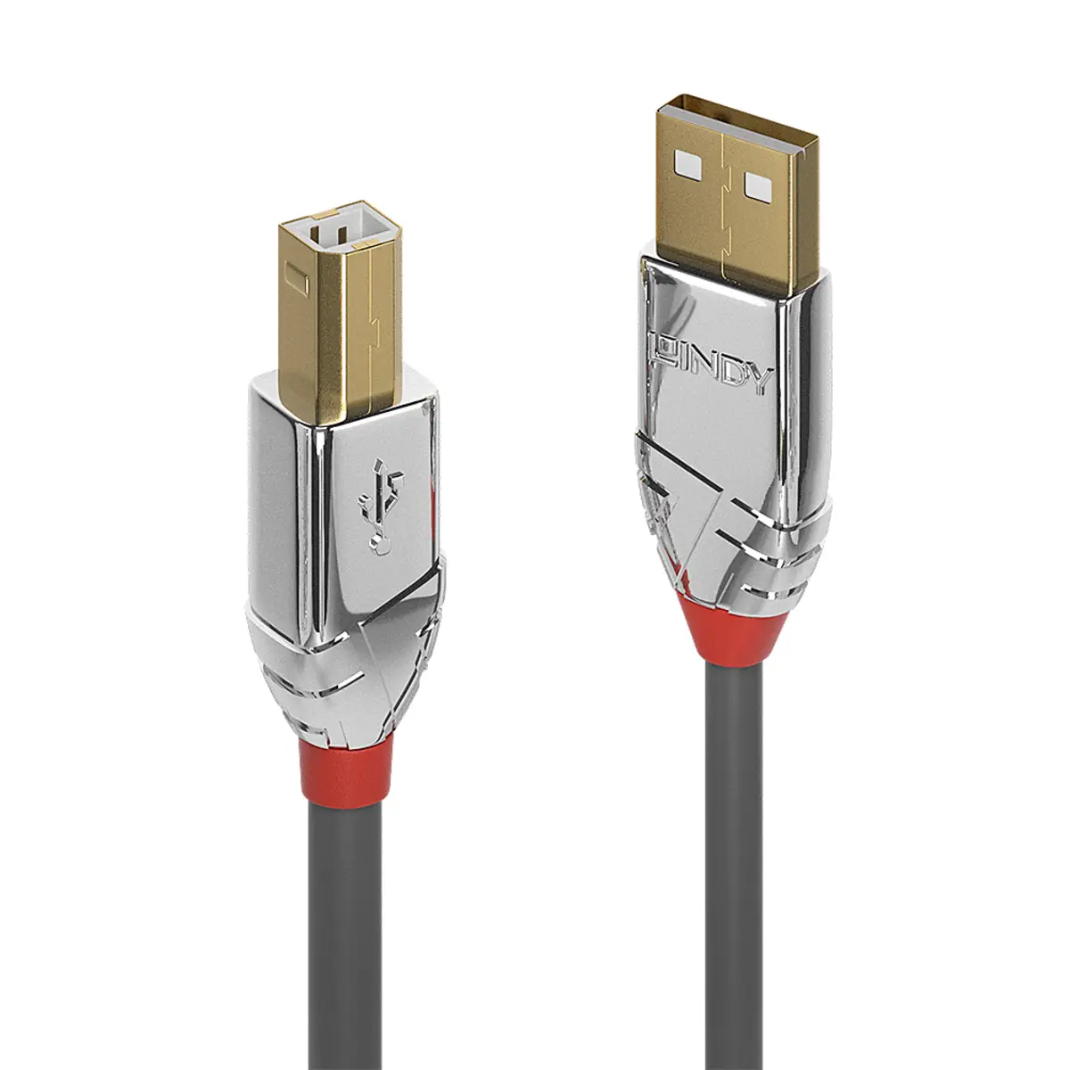 Cromo Line USB 2.0 Anschlusskabel Typ A/Typ B Stecker/Stecker Grau 0,5m