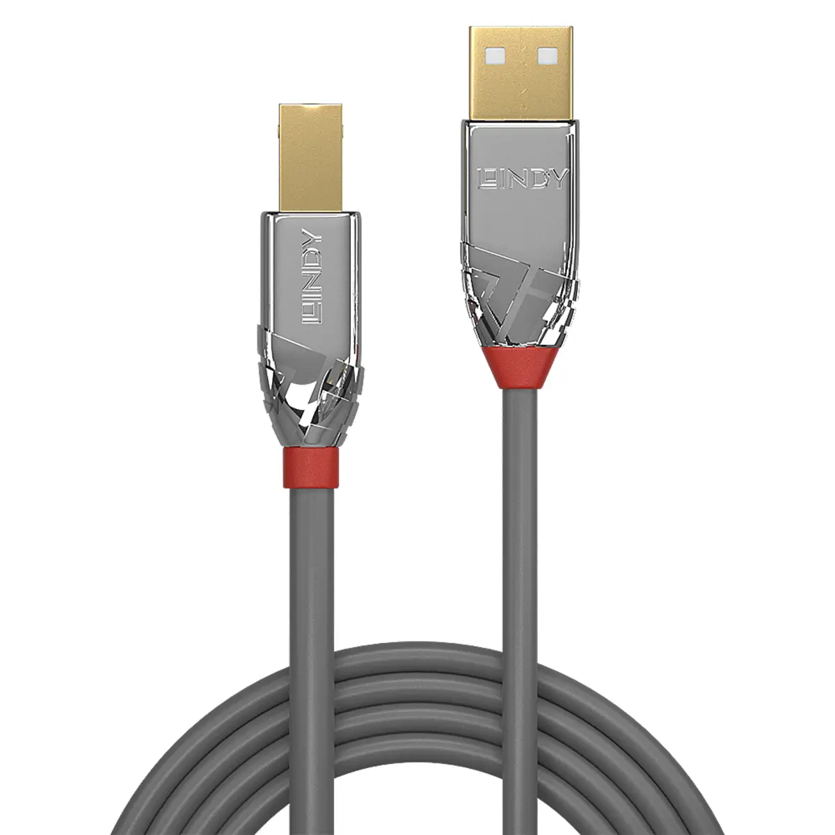 Cromo Line USB 2.0 Anschlusskabel Typ A/Typ B Stecker/Stecker Grau 0,5m